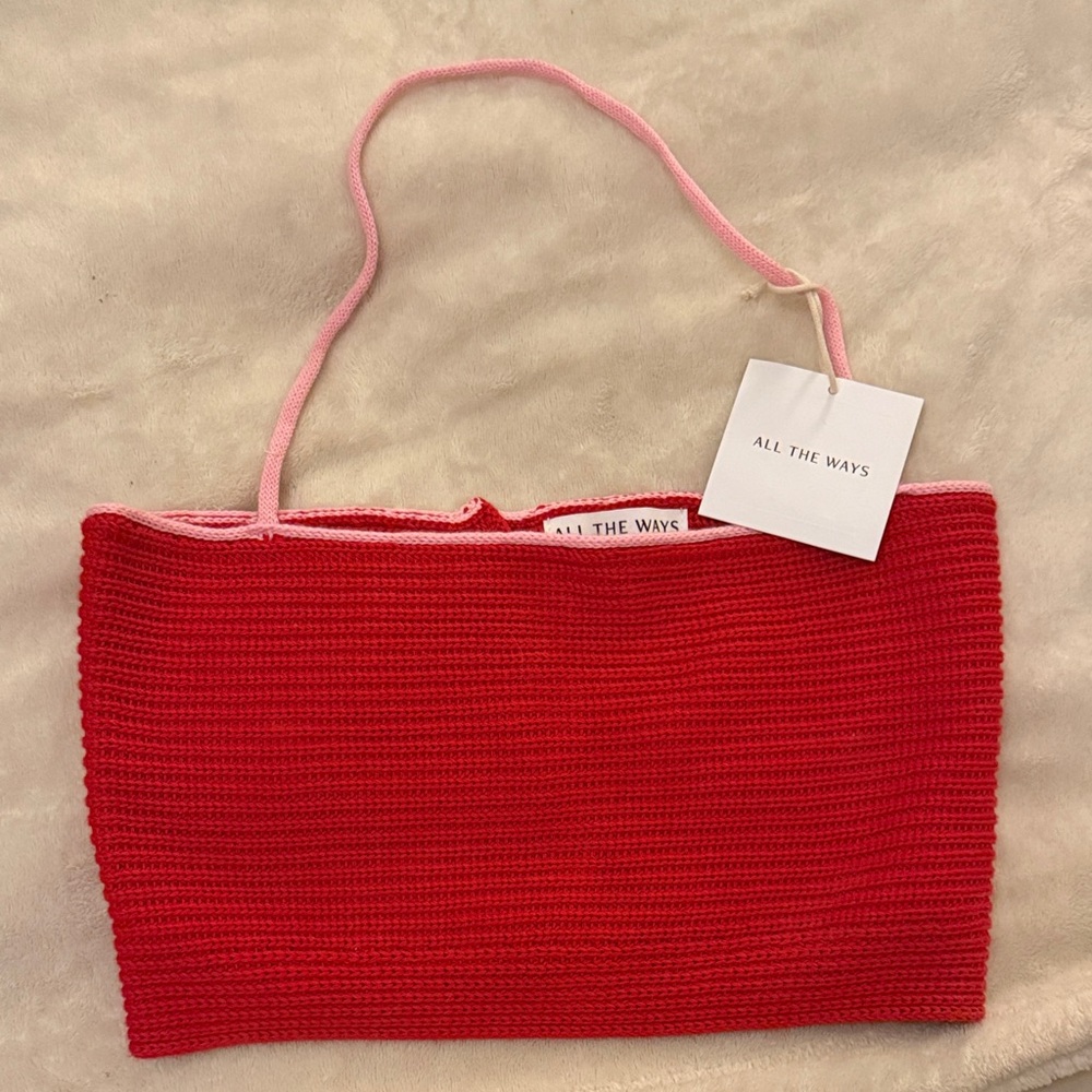 Red & Pink Halter Crop Top
